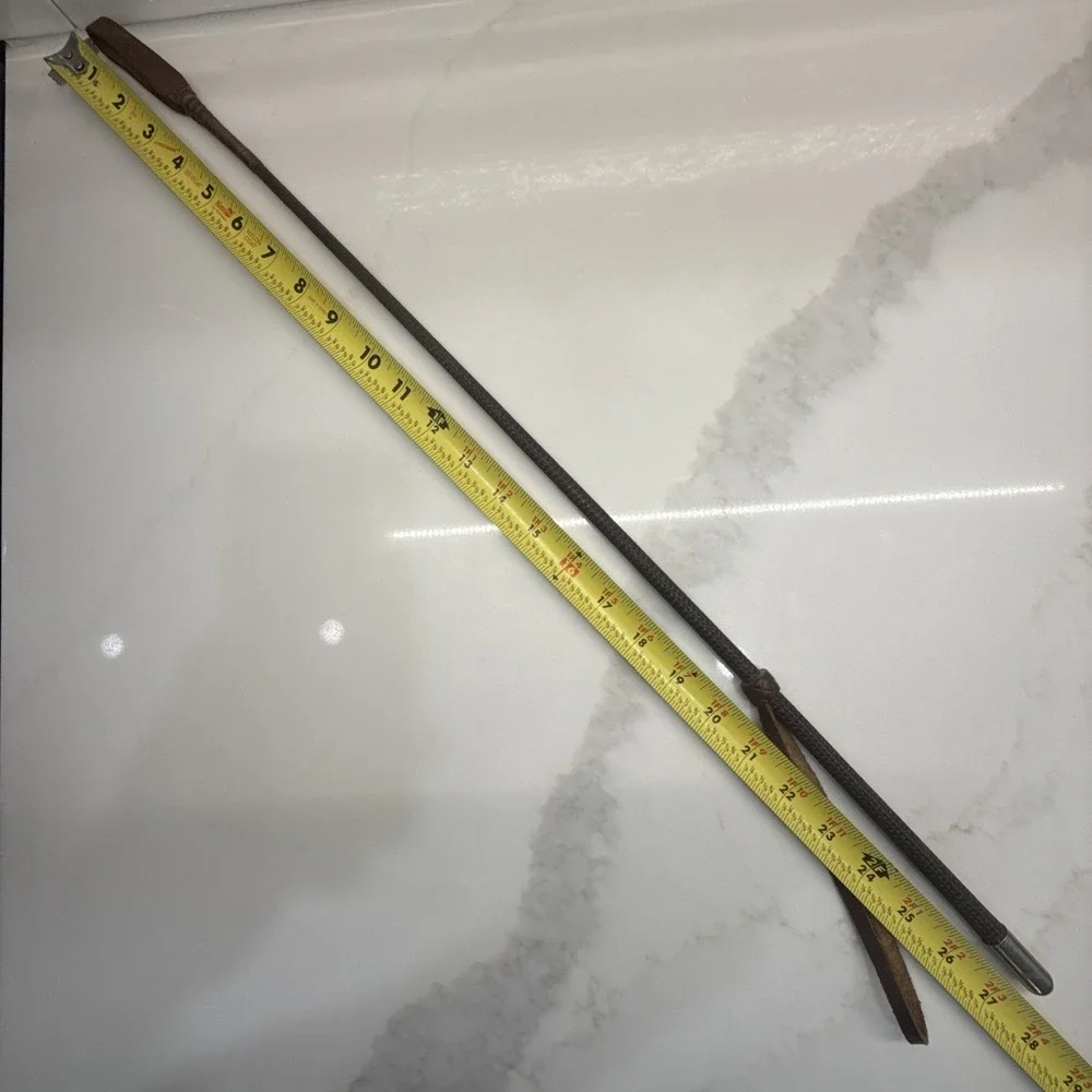 Vintage County Made In England Riding Crop Hunt Whip Leather / Braided Nylon 27